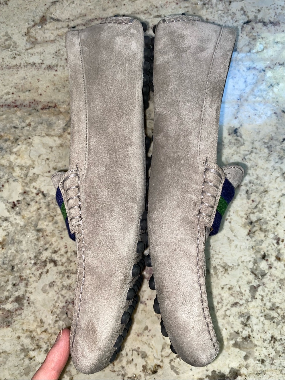 Smathers & Branson $245 Surcingle Driving Shoes Navy-Forest Smoke Suede 11 EUC - Picture 4 of 14